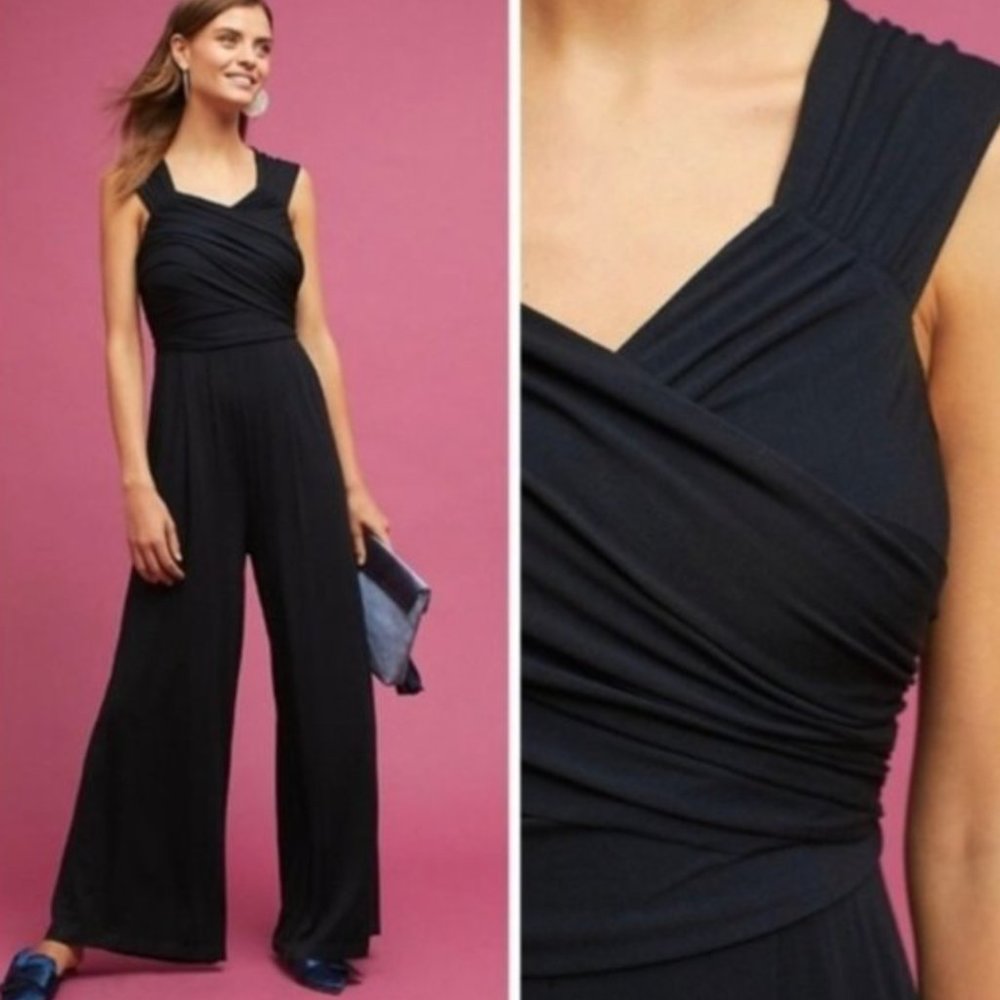 Anthropologie Moulinette Soeurs Molly Jumpsuit Black XXS Petite